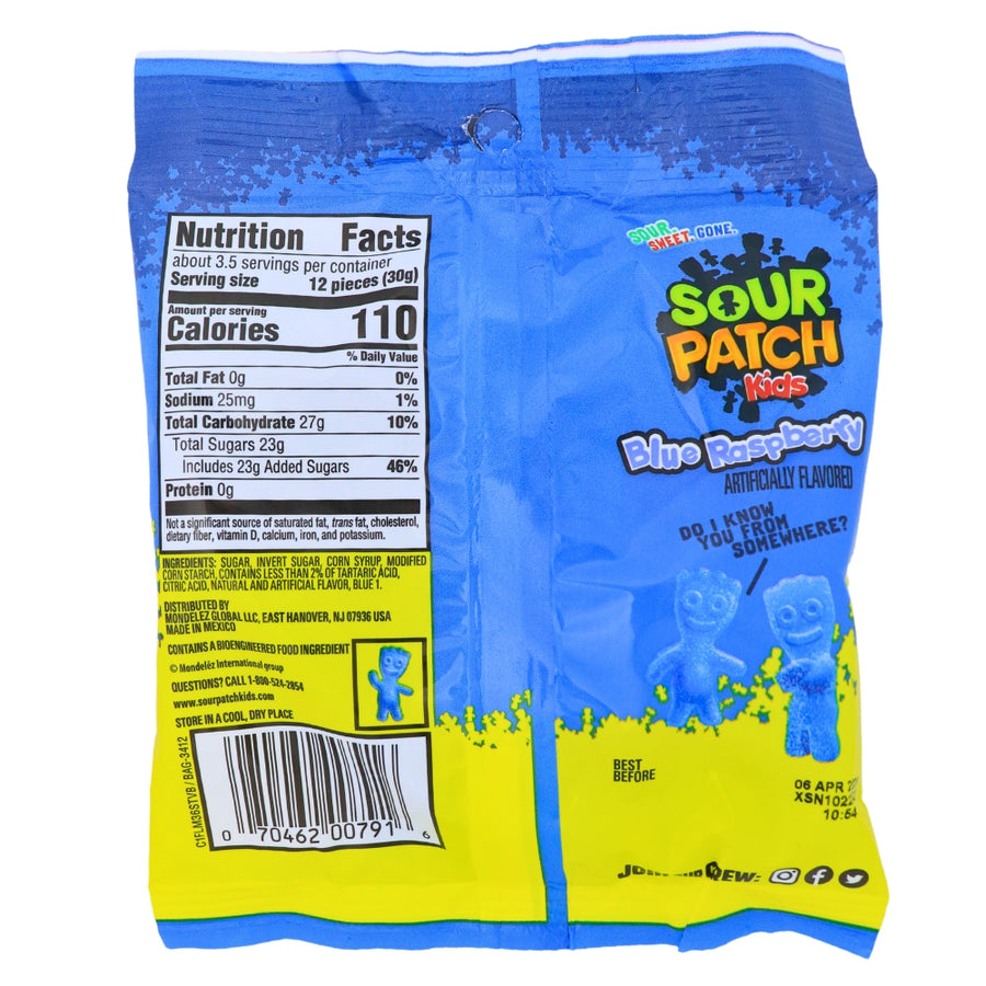 Sour Patch Blue Raspberry — nutrition label